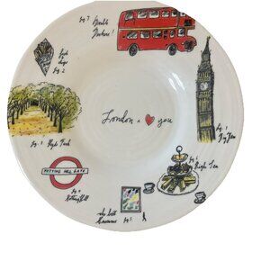 Anthropologie Linea Carta London I Love You 8 1/2" Dessert Bread Plate Dish